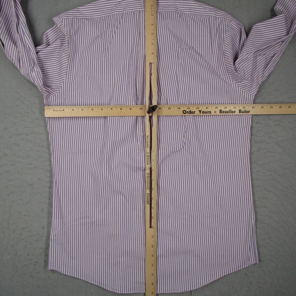 Brooks Brothers Regent Dress Shirt Mens 16 35 Purple Stripe Non-Iron Supima - Picture 4 of 9
